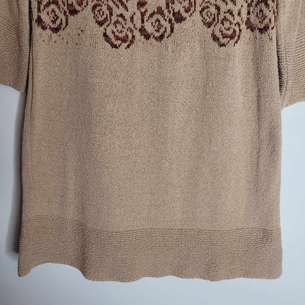 Free People Tan Knit Rose Tunic Top - Picture 5 of 11